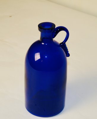 Blue Bottle with Profiled & Polished Edge Attributed to Vittorio Zecchin for A.VE.M, 1940s-TKI-674212