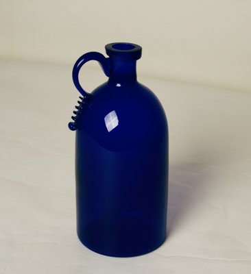 Blue Bottle with Profiled & Polished Edge Attributed to Vittorio Zecchin for A.VE.M, 1940s-TKI-674212