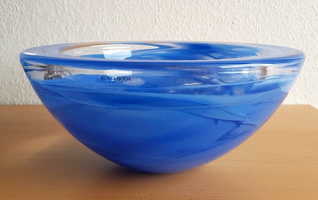 Blue Bowl and Centerpiece by Anna Ehrner for Kosta Boda, 1990s-QDP-1295712