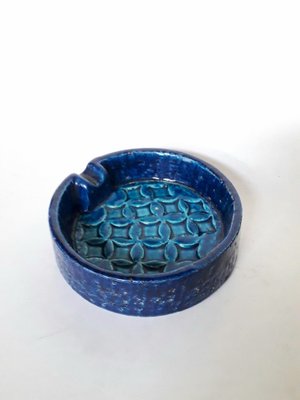 Blue Ceramic Ashtray by Aldo Londi for Bitossi, 1960s-XUQ-1451133