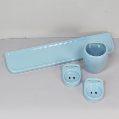 Blue Ceramic Bath Applique Game, Set of 4-NE-1362331