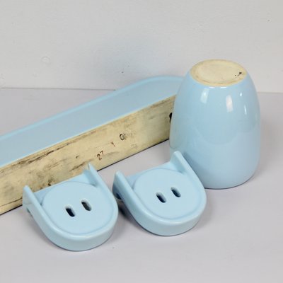 Blue Ceramic Bath Applique Game, Set of 4-NE-1362331