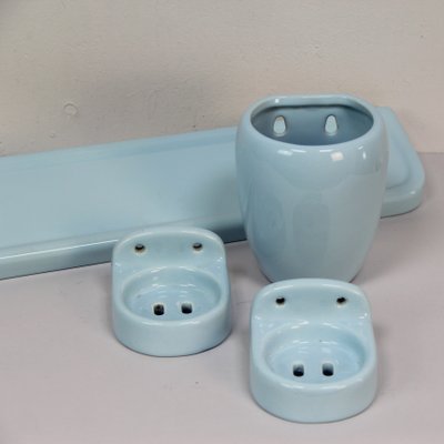 Blue Ceramic Bath Applique Game, Set of 4-NE-1362331