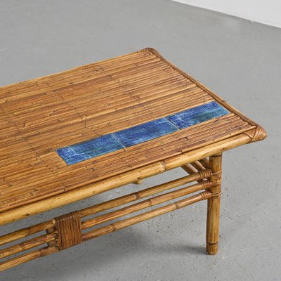 Blue Ceramic Checkered Coffee Table by Robert and Jean Cloutier, 1960s-GJR-1742424