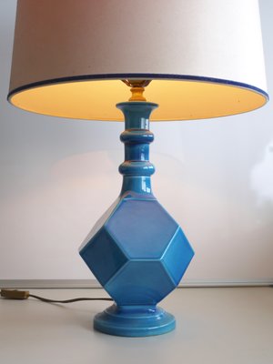 Blue Ceramic Geometric Table Lamp, 1960s-MB-711620