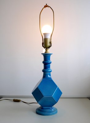 Blue Ceramic Geometric Table Lamp, 1960s-MB-711620