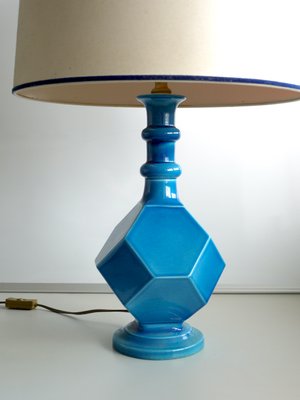 Blue Ceramic Geometric Table Lamp, 1960s-MB-711620