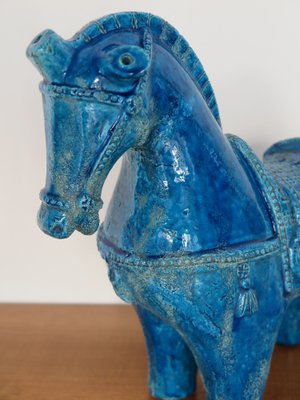 Blue Ceramic Horse Sculpture by Aldo Londi for Bitossi Fiorentino, 1960-CC-1768706