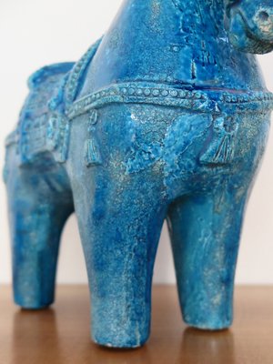 Blue Ceramic Horse Sculpture by Aldo Londi for Bitossi Fiorentino, 1960-CC-1768706