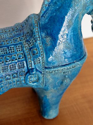 Blue Ceramic Horse Sculpture by Aldo Londi for Bitossi Fiorentino, 1960-CC-1768706