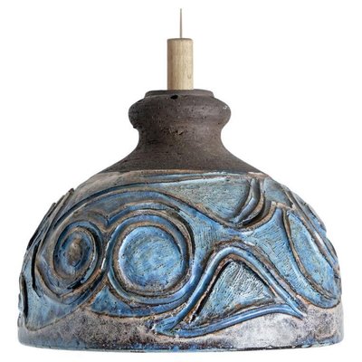 Blue Ceramic Pendant Light, Denmark, 1970-VDW-1756147