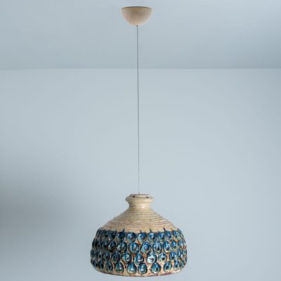 Blue Ceramic Pendant Light, Denmark, 1970-VDW-1756136