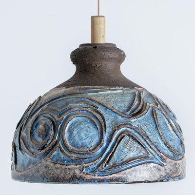 Blue Ceramic Pendant Light, Denmark, 1970-VDW-1756147