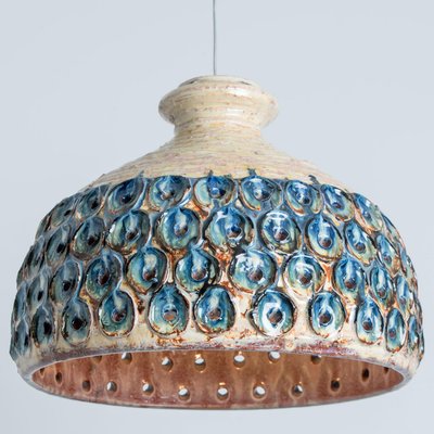 Blue Ceramic Pendant Light, Denmark, 1970-VDW-1756136