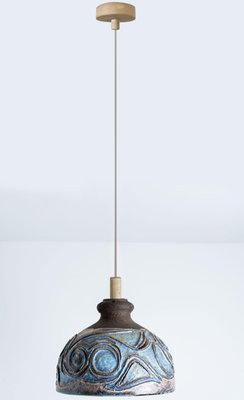 Blue Ceramic Pendant Light, Denmark, 1970-VDW-1756147