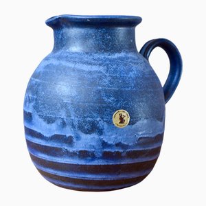 Blue Ceramic Pitcher Vase with Flow by Töpfer Julchen-AIU-2017258