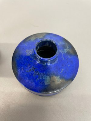 Blue Ceramic Studio Vase by Gerhard Liebenthron, Germany, 1970s, Set of 2-QZ-1149883