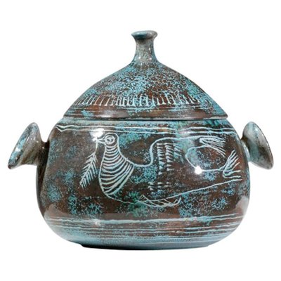 Blue Ceramic Tureen from Yvon Roy Mongolfier-YU-974136