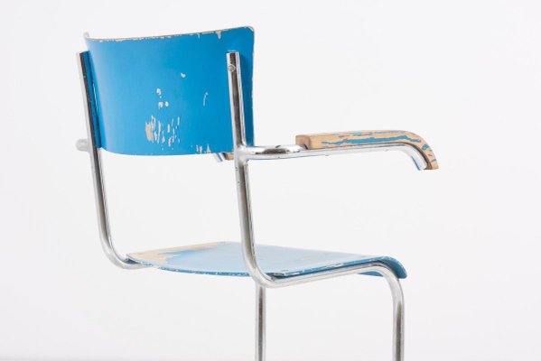 Blue Chairs from Mucke Melder, Germany, 1930s, Set of 4-SFD-824963