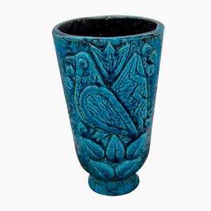 Blue Chamotte Ceramic Vase by Charlotte Hamilton for Rörstrand-ZQM-1259649