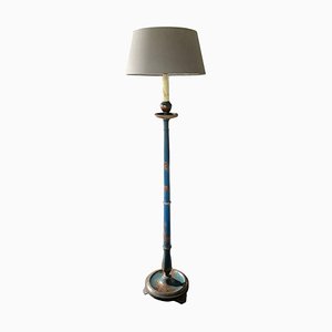 Blue Chinoiserie Floor Lamp, 1950s-DVX-715598