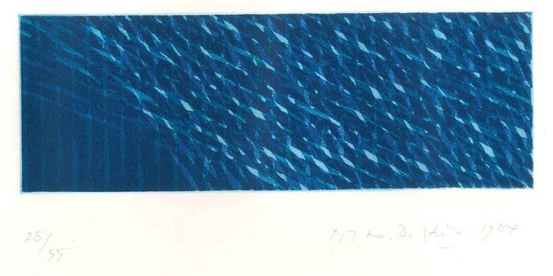 Blue Composition - Original Aquatint by Piero Dorazio - 1984 1984-ZCI-757980