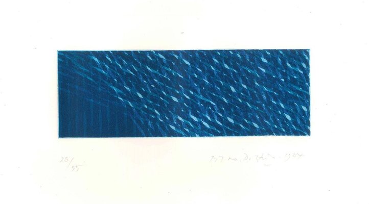 Blue Composition - Original Aquatint by Piero Dorazio - 1984 1984-ZCI-757980