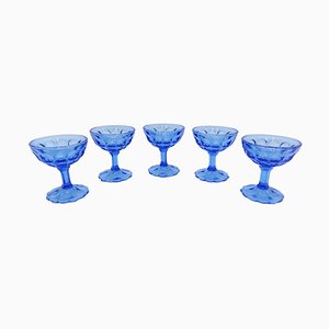 Blue Cups from Ząbkowice, Poland, 1970s, Set of 5-BXB-1408966