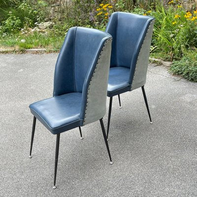 Blue Dining Chairs, Italy, 1950s, Set of 2-WQC-1374392