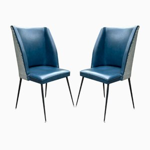 Blue Dining Chairs, Italy, 1950s, Set of 2-WQC-1374392