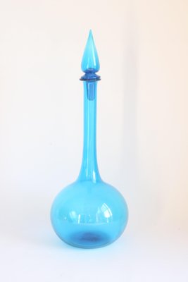 Blue Empoli Glass Genie Bottle, Tuscany, 1960s-PLT-1330585