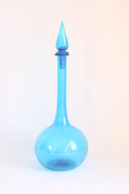 Blue Empoli Glass Genie Bottle, Tuscany, 1960s-PLT-1330585