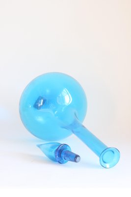 Blue Empoli Glass Genie Bottle, Tuscany, 1960s-PLT-1330585