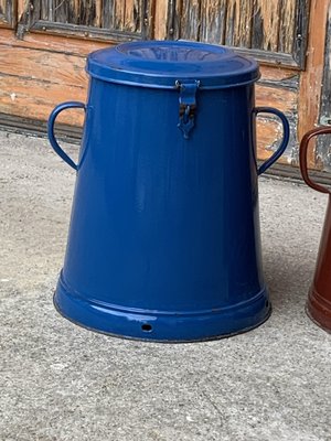 Blue Enamel Bin, 1950s-OXJ-1705008