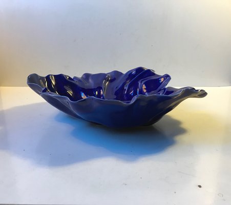 Blue Freeform Natura Dish by Ole Kortzau for Royal Copenhagen, 1990s-LCR-685044