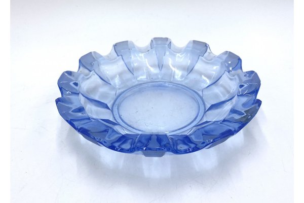 Blue Glass Ashtray from Ząbkowice, Poland, 1960s-BXB-1409004