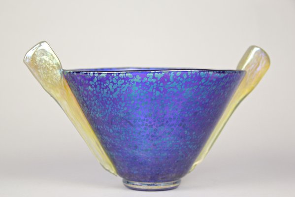 Blue Glass Bowl by Marie Kirschner for Johann Loetz Witwe, 1936-TQA-1322121