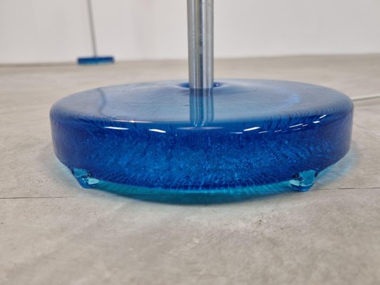 Blue Glass Floor Lamps by Carl Fagerlund for Orrefors, Set of 2, 1960s-IRH-1134473