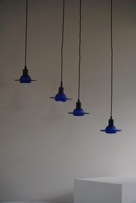 Blue Glass Pendants from Design Light A/S, Denmark, 1990s, Set of 4-MXF-1410669