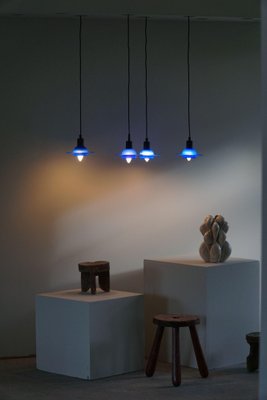 Blue Glass Pendants from Design Light A/S, Denmark, 1990s, Set of 4-MXF-1410669