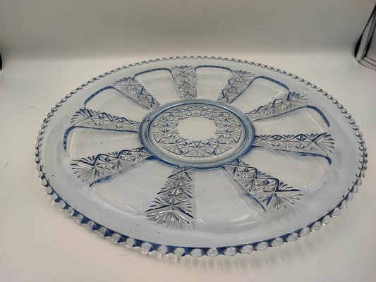 Blue Glass Plate from Ząbkowice Glassworks, 1970s-CAQ-1794250