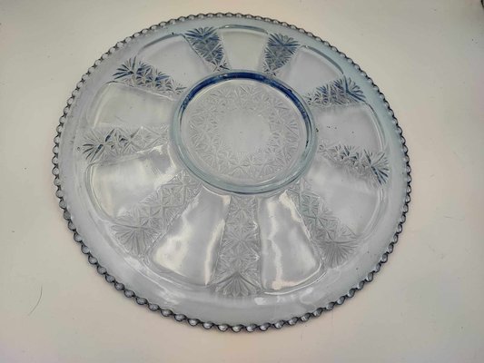 Blue Glass Plate from Ząbkowice Glassworks, 1970s-CAQ-1794250