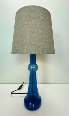 Blue Glass Table Lamp attributed to Nanny Still for Raak, 1970s-WZZ-1388706