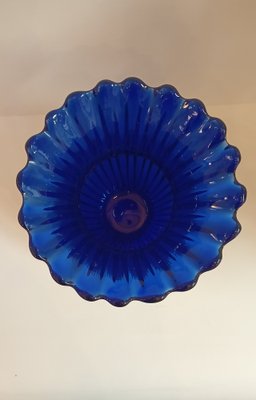 Blue Glass Vase with Gold Inclusion of Archimedes Seguso, Murano, Italy, 1970s-TKR-1819278