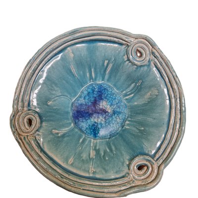 Blue Glazed Ceramic Fruit Bowl, 2000s-VHW-2028082