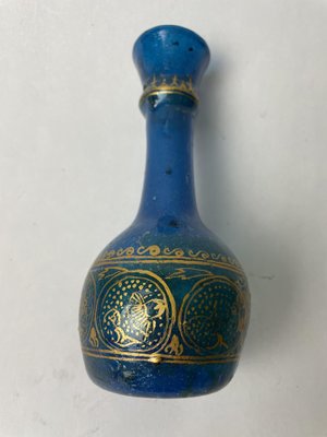 Blue & Gold Glass Vase, 1920s-SDV-837250