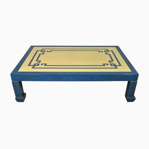 Blue & Ivory Lacquer Coffee Table Attributed to Tommaso Barbi, 1970s-WFB-738738