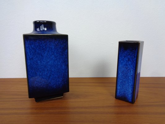 Blue Japanese Ceramic Vases, 1960s, Set of 2-RDW-1766198