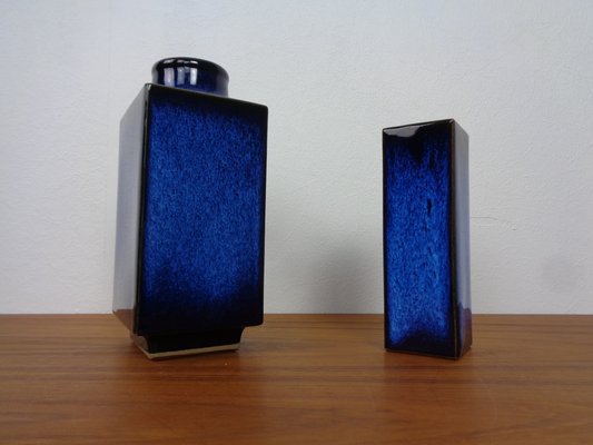 Blue Japanese Ceramic Vases, 1960s, Set of 2-RDW-1766198