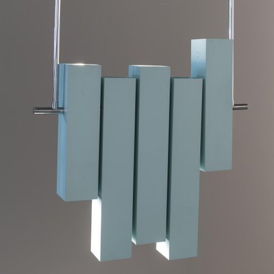 Blue Lacquered Metal Prototype Chandelier from Lumi, 1970-GJR-1405196